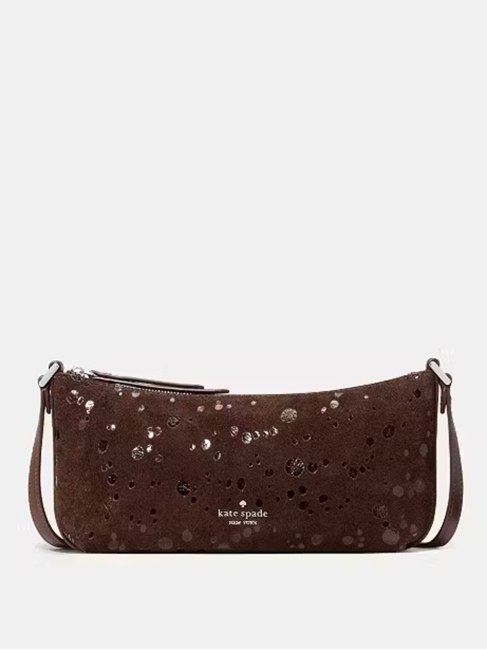NWOT Kate Spade Lenox Brown Suede Dots Mini Crossbody Bag